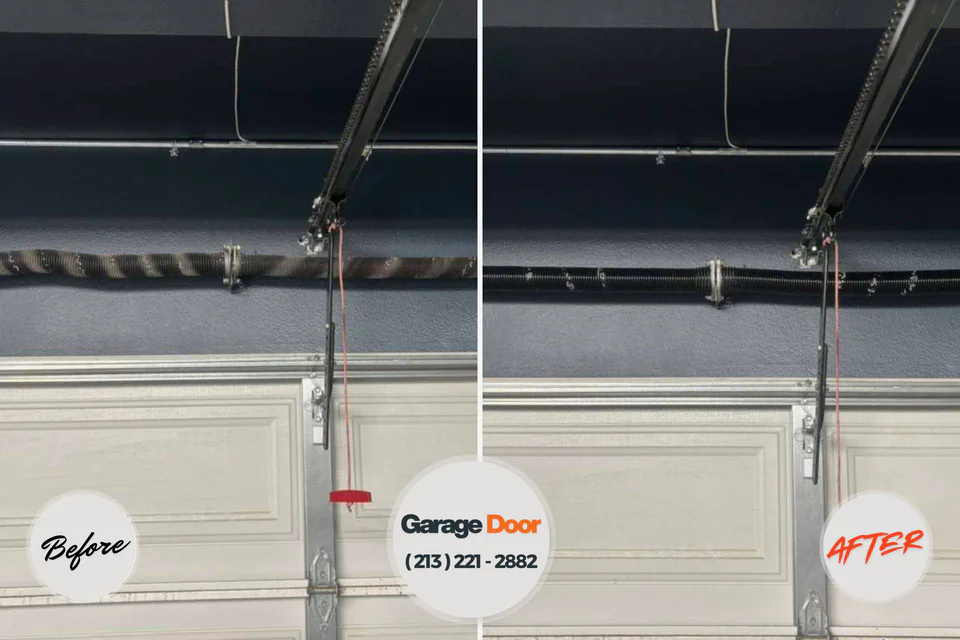 Before and after: Garage Door Emergency Repair New London, MO